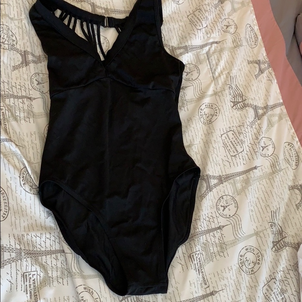Women’s black leotard